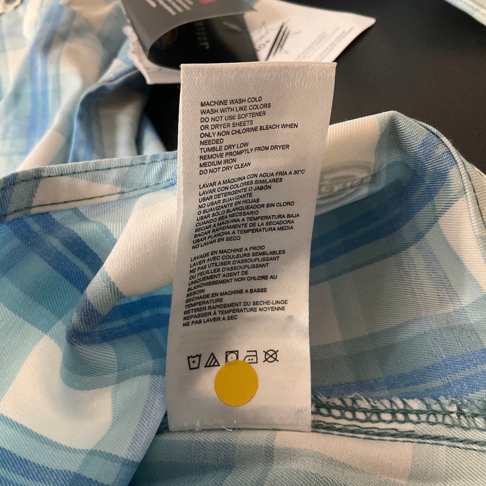 Dickies Cooling Utility Shirt Men L Blue White Polyester Temp-IQ UPF 40+ Outdoor - Picture 9 of 12
